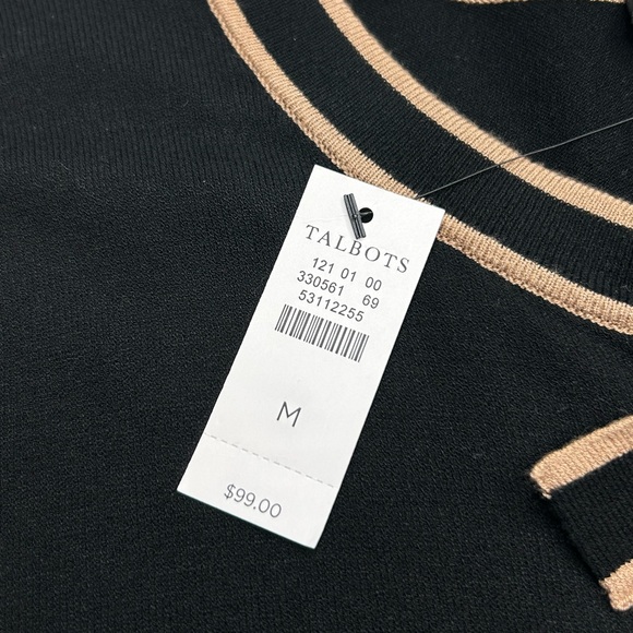 Talbots NWT Womens Medium Black Button Front Lightweight Cardigan Sweater $99 - Picture 7 of 13